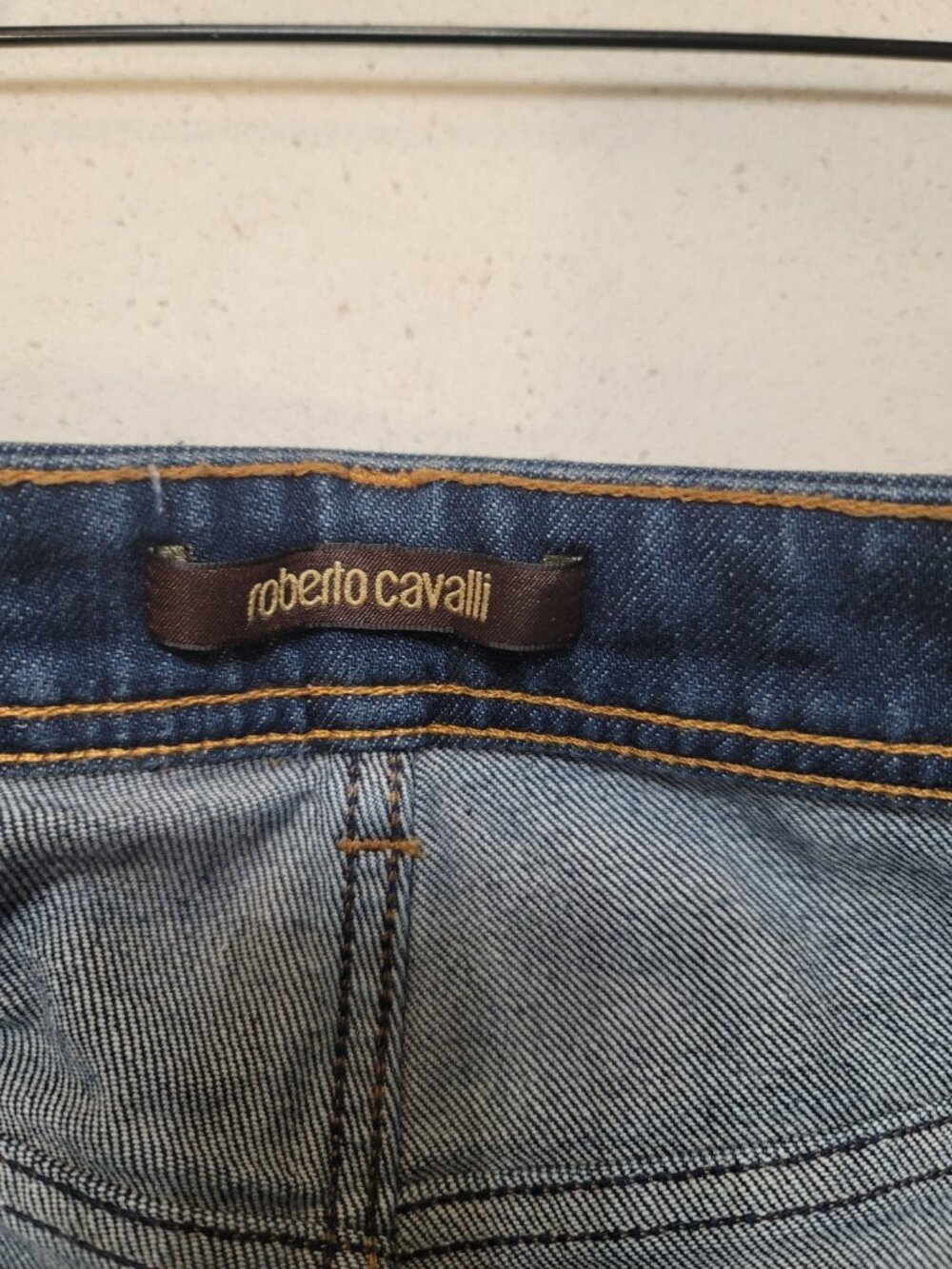 Roberto Cavalli Jeans Womens Slim Blue Stretch Denim Logo Pocket Sz 40 - Picture 7 of 9